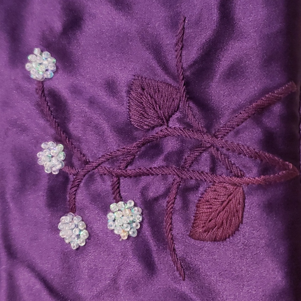 KOOKOON Satin Cross-Body Beaded Purse / Bag - EUC